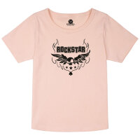 rock star - Girly shirt, pale pink, black, 164