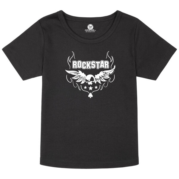 rock star - Girly Shirt, schwarz, weiß, 116