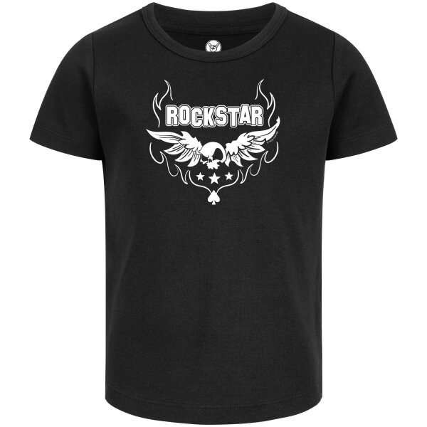 rock star - Girly shirt, black, white, 140