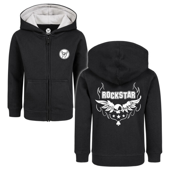 rock star - Kids zip-hoody, black, white, 104