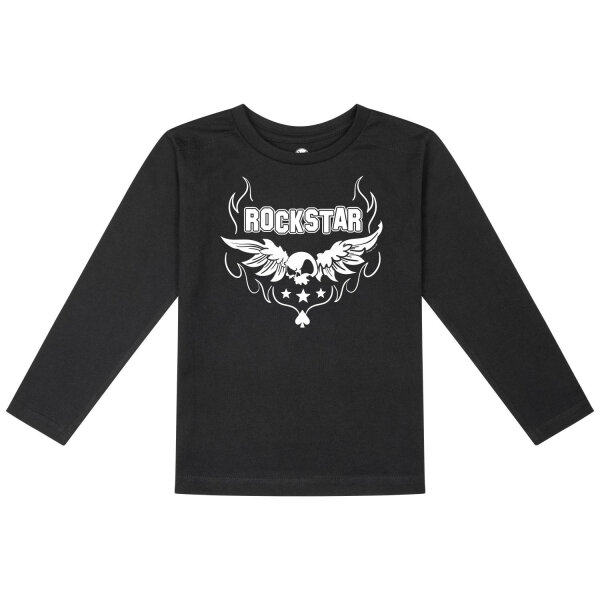 rock star - Kids longsleeve, black, white, 104