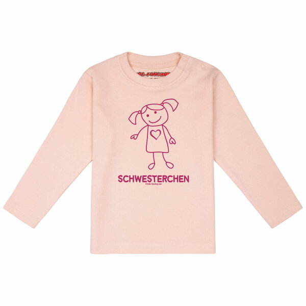 Schwesterchen - Baby Longsleeve, hellrosa, pink, 56/62