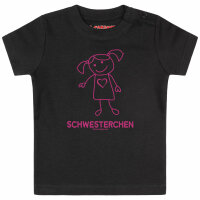 Schwesterchen - Baby t-shirt - black - pink - 80/86