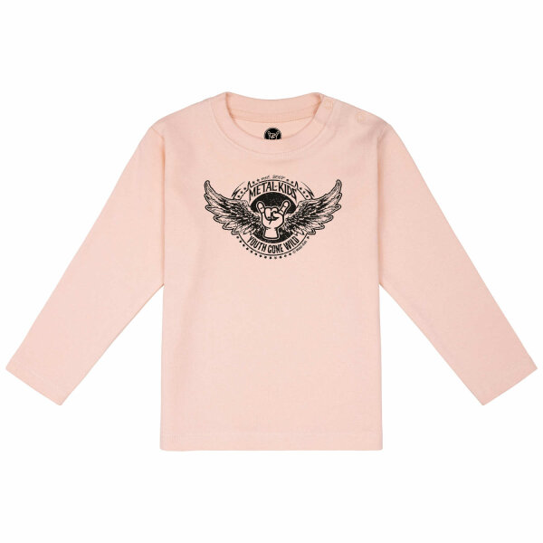 Youth gone wild - Baby longsleeve, pale pink, black, 56/62