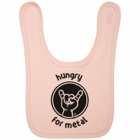 hungry for metal - Baby bib, pale pink, black, one size