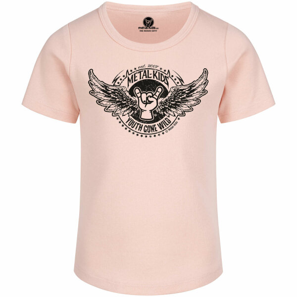 Youth gone wild - Girly shirt, pale pink, black, 116
