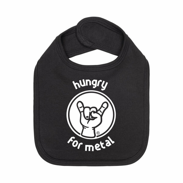 hungry for metal - Baby bib, black, white, one size