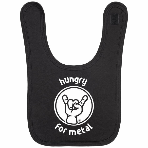 hungry for metal - Baby Lätzchen, schwarz, weiß, one size