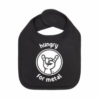hungry for metal - Baby bib - black - white - one size