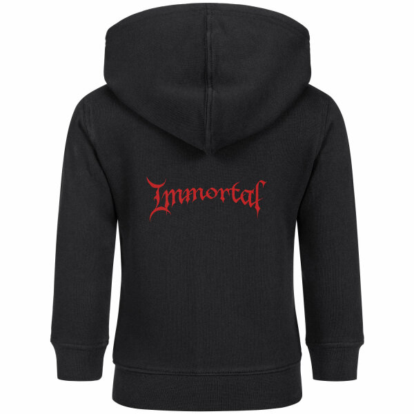 Immortal (Logo) - Baby Kapuzenjacke, schwarz, rot, 68/74