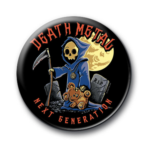 Death Metal - Button, aluminium/metal, multicolour, one size