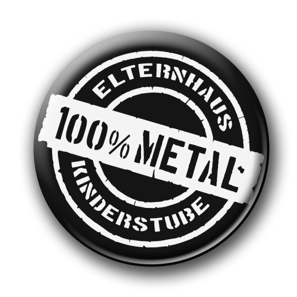 Elternhaus: Metal - Button, aluminium/metal, black/white, one size