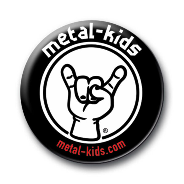 Metal Kids (Logo) - Button - alu/metall - schwarz/weiß - one size
