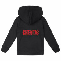Kreator (Logo) - Kids zip-hoody, black, red, 104