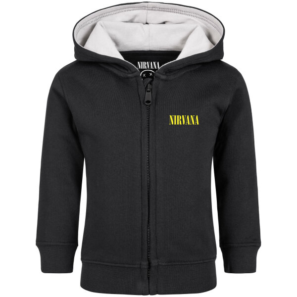 Nirvana (Smiley) - Baby zip-hoody, black, yellow, 56/62