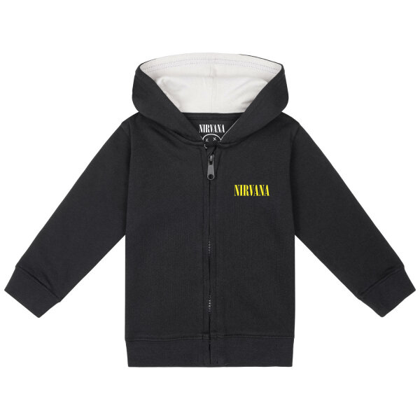 Nirvana (Smiley) - Baby zip-hoody, black, yellow, 56/62