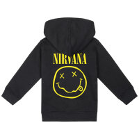 Nirvana (Smiley) - Baby Kapuzenjacke, schwarz, gelb, 56/62