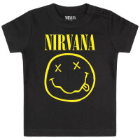 Nirvana (Smiley) - Baby T-Shirt, schwarz, gelb, 56/62