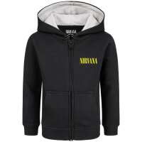 Nirvana (Smiley) - Kids zip-hoody, black, yellow, 104