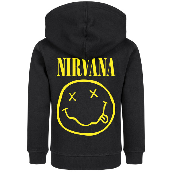 Nirvana (Smiley) - Kids zip-hoody, black, yellow, 152