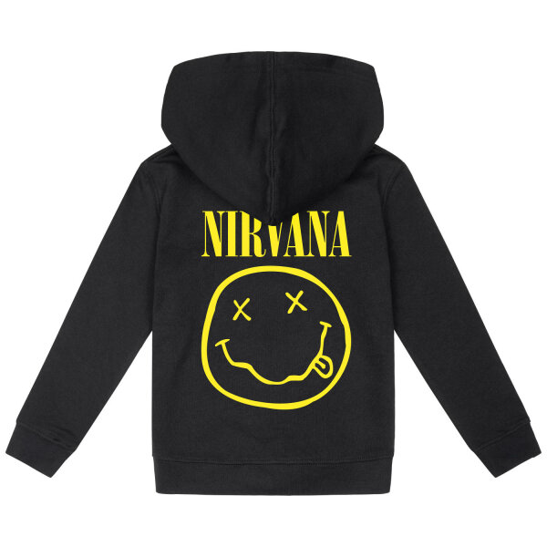 Nirvana (Smiley) - Kids zip-hoody, black, yellow, 152