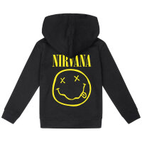 Nirvana (Smiley) - Kids zip-hoody, black, yellow, 152