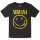 Nirvana (Smiley) - Kinder T-Shirt, schwarz, gelb, 104