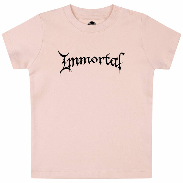 Immortal (Logo) - Baby T-Shirt, hellrosa, schwarz, 56/62