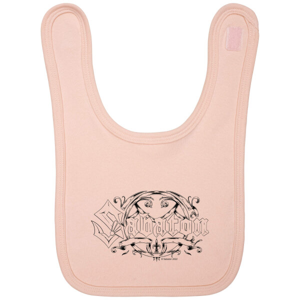 Sabaton (Crest) - Baby bib, pale pink, black, one size