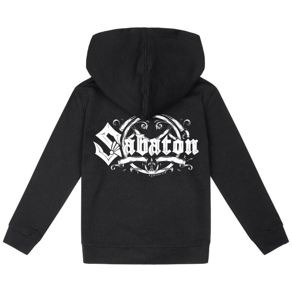 Sabaton (Crest) - Kinder Kapuzenjacke, schwarz, weiß, 116