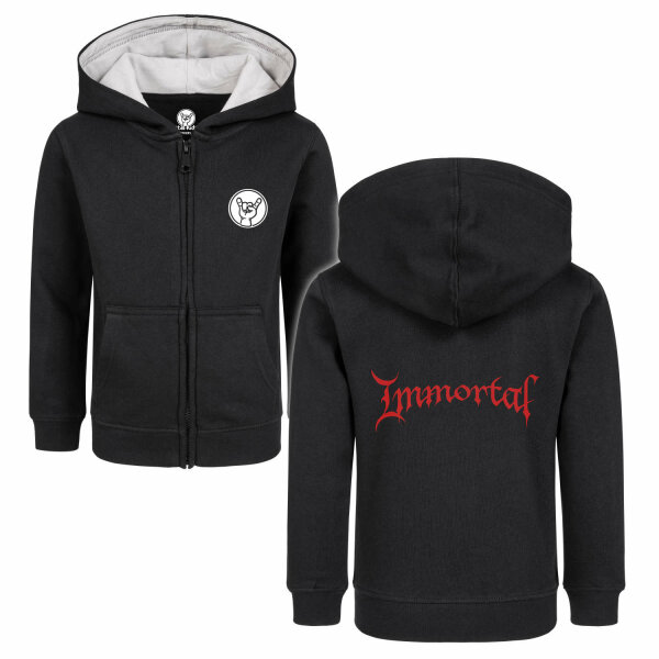 Immortal (Logo) - Kinder Kapuzenjacke, schwarz, rot, 104