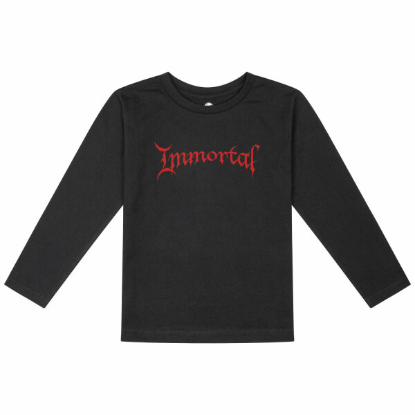 Immortal (Logo) - Kinder Longsleeve, schwarz, rot, 116