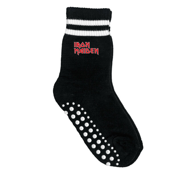 Iron Maiden (Logo) - Kinder Socken, schwarz, rot/weiß, EU 15-18