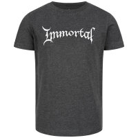 Immortal (Logo) - Kinder T-Shirt, charcoal, weiß, 104