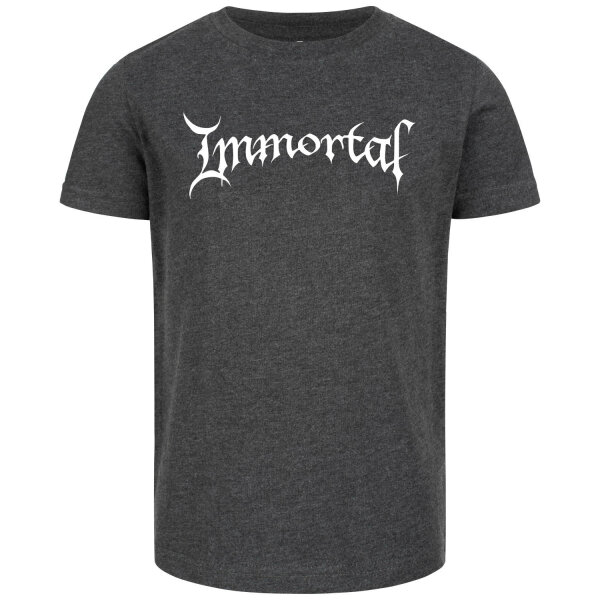 Immortal (Logo) - Kinder T-Shirt, charcoal, weiß, 116