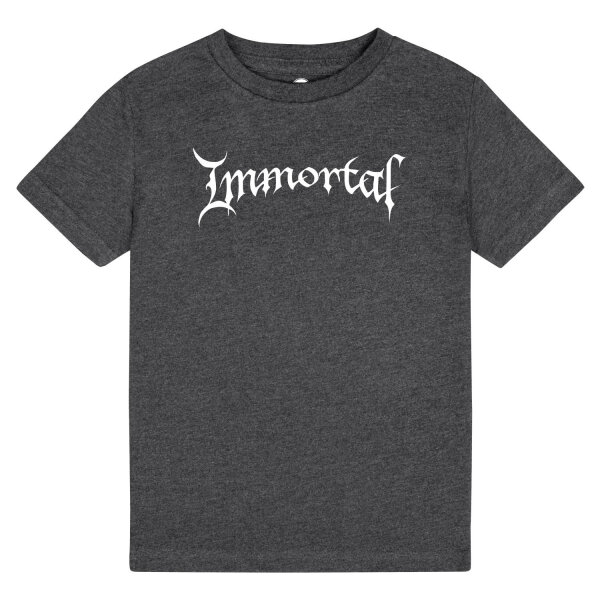 Immortal (Logo) - Kinder T-Shirt, charcoal, weiß, 116