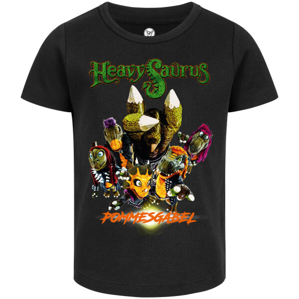 Heavysaurus (Pommesgabel) - Girly Shirt, schwarz, mehrfarbig, 116
