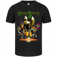 Heavysaurus (Pommesgabel) - Kinder T-Shirt, schwarz, mehrfarbig, 116