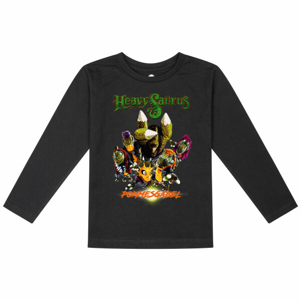 Heavysaurus (Pommesgabel) - Kinder Longsleeve, schwarz, mehrfarbig, 104