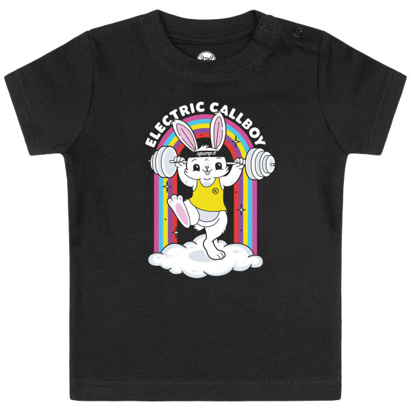 Electric Callboy (Pump It Bunny) - Baby T-Shirt, schwarz, mehrfarbig, 80/86