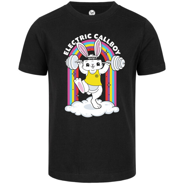 Electric Callboy (Pump It Bunny) - Kinder T-Shirt, schwarz, mehrfarbig, 104