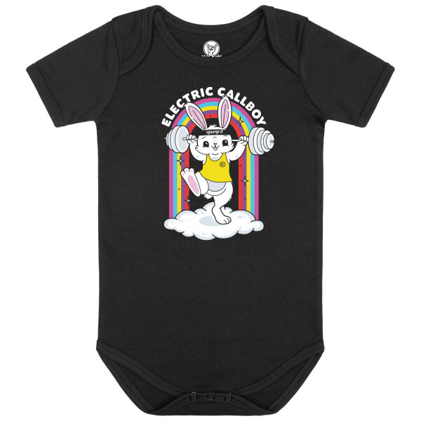 Electric Callboy (Pump It Bunny) - Baby bodysuit, black, multicolour, 56/62