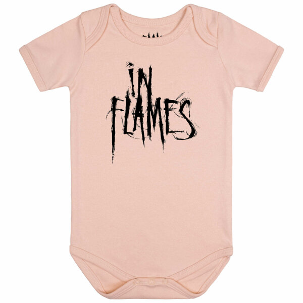 In Flames (Logo) - Baby bodysuit, pale pink, black, 68/74