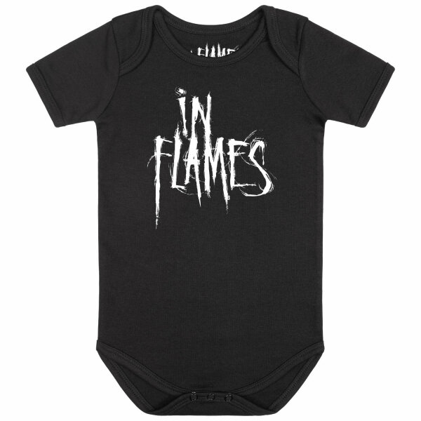 In Flames (Logo) - Baby Body, schwarz, weiß, 56/62