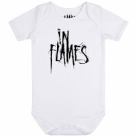 In Flames (Logo) - Baby Body, weiß, schwarz, 56/62