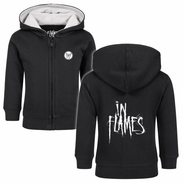 In Flames (Logo) - Baby zip-hoody, black, white, 68/74