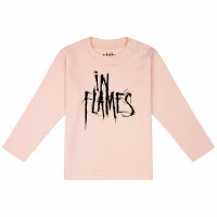 In Flames (Logo) - Baby longsleeve, pale pink, black, 68/74