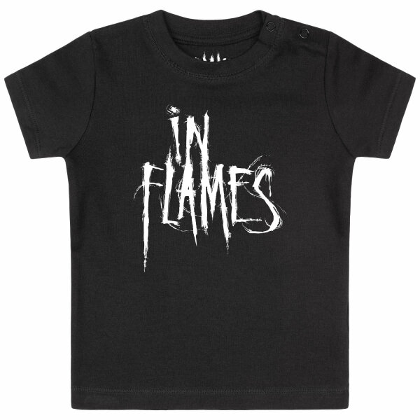 In Flames (Logo) - Baby T-Shirt, schwarz, weiß, 68/74