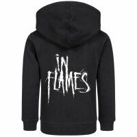 In Flames (Logo) - Kinder Kapuzenjacke, schwarz, weiß, 152