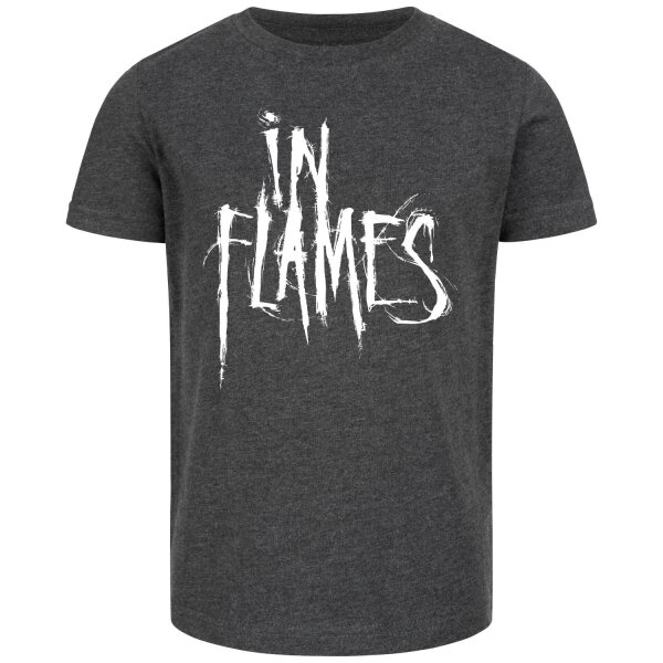 In Flames (Logo) - Kids t-shirt, charcoal, white, 128